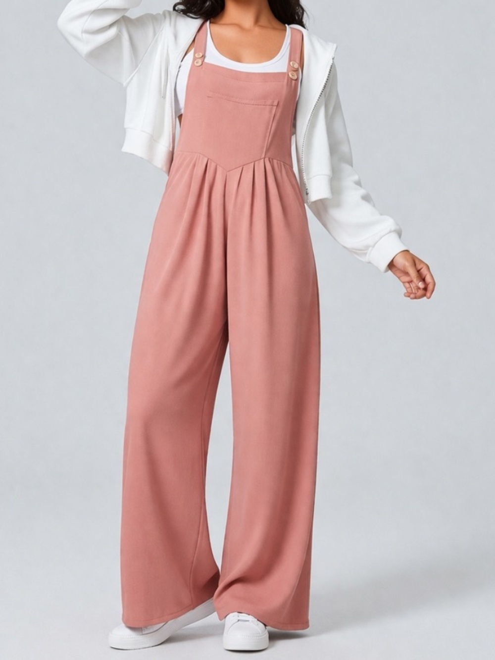 Halara Rose Wide-Leg Pinafore Jumpsuit